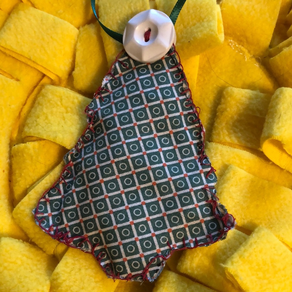 Hand stitched, Christmas Tree Ornament